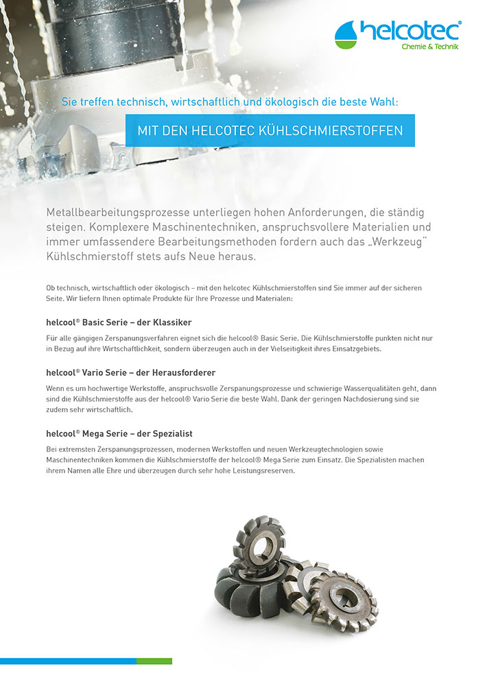 Produktflyer Kühlschmierstoffe